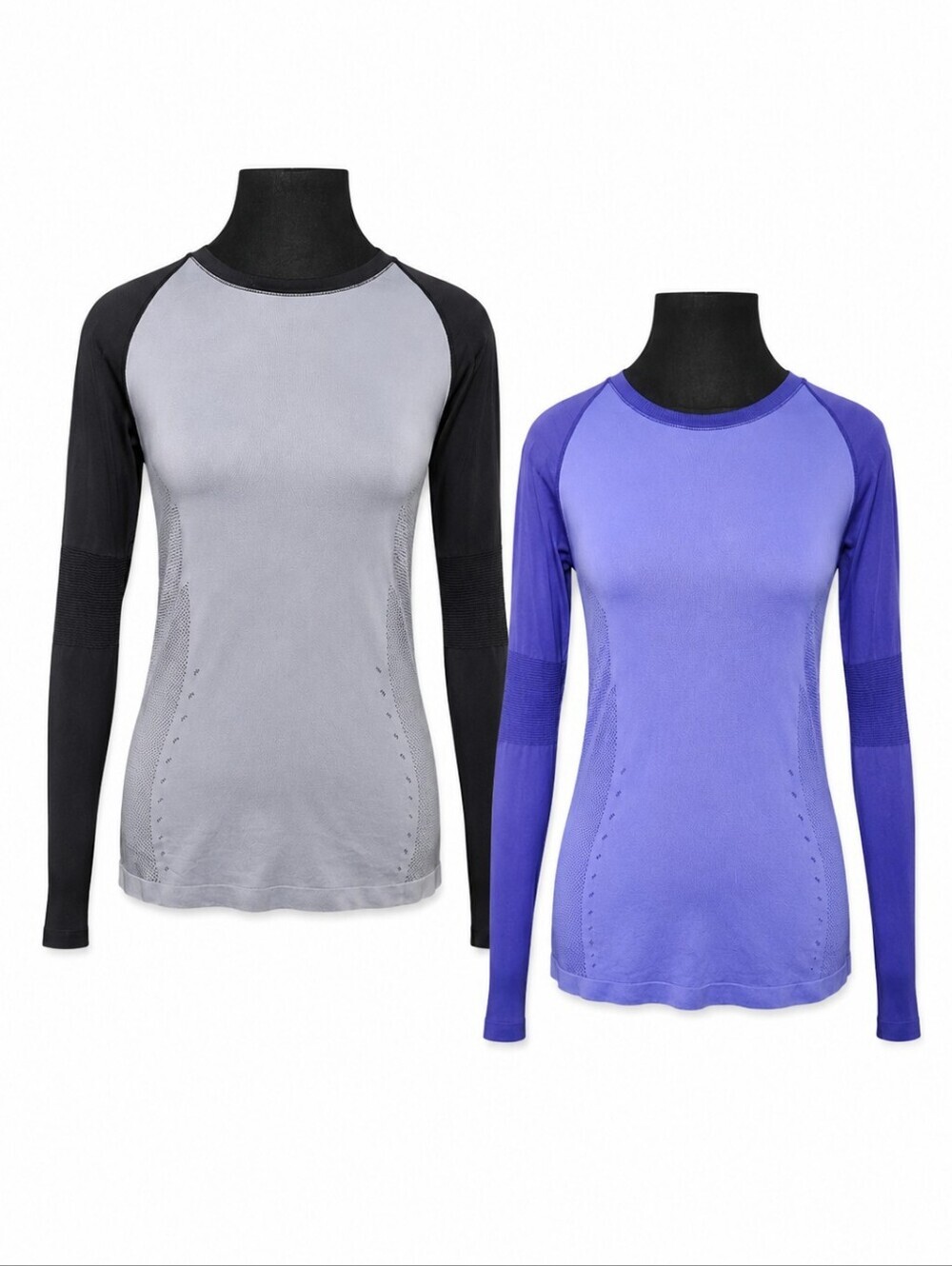 Champion Duo Dry Long Sleeve, Set of 2, Size Small, Purple and Black